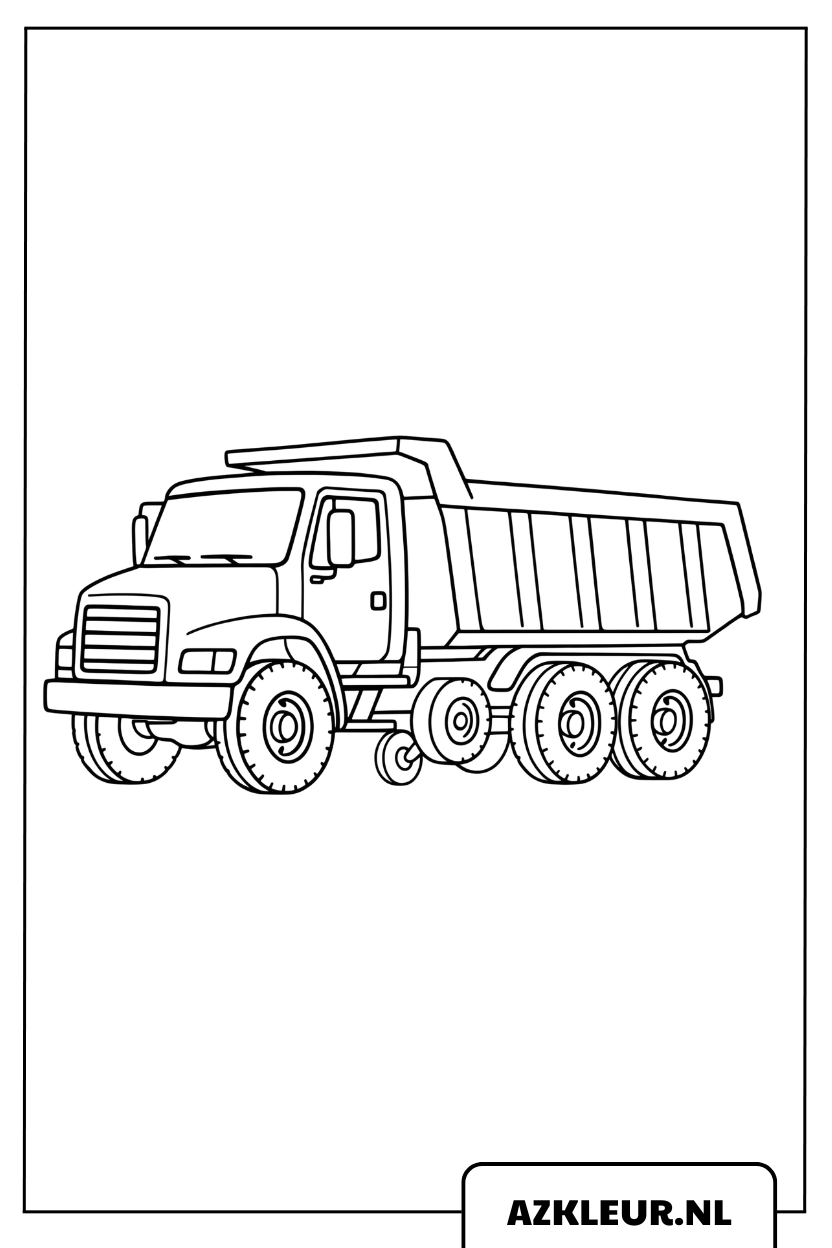 Kleurplaat Zware Vrachtwagen