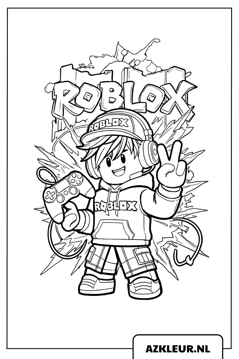 Roblox-hahmon värityssivu peliohjaimen kanssa