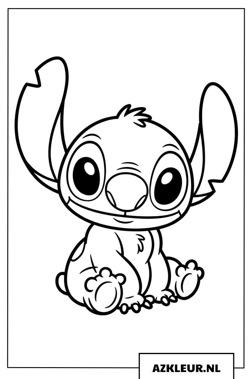 Lieve Stitch die rustig zit