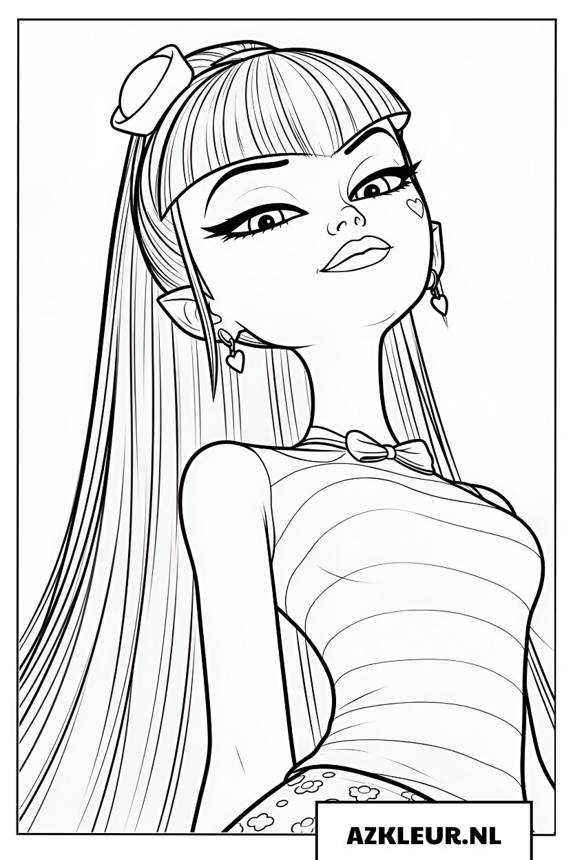 Monster High kleurplaat Draculaura portret