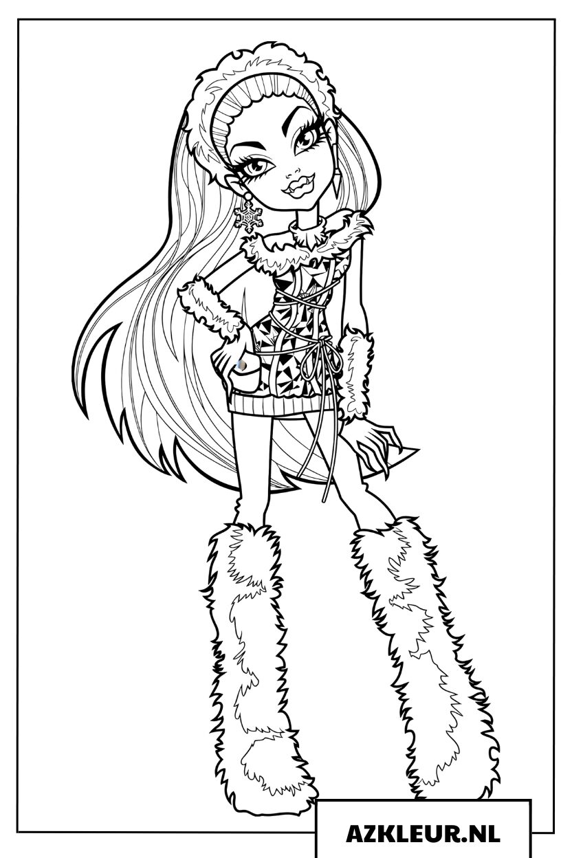 Monster High kleurplaat mode van Clawdeen Wolf