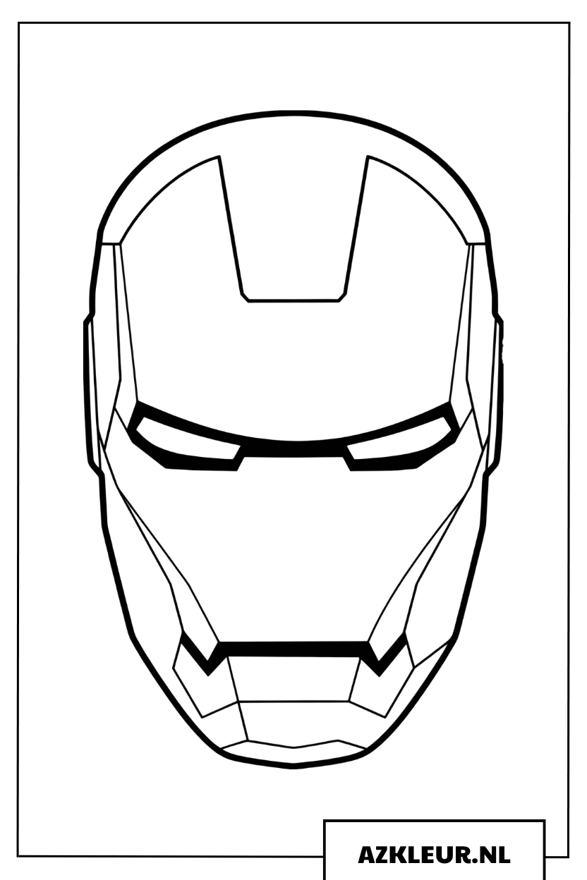 Stoer Iron Man masker voor helden Kleurplaat