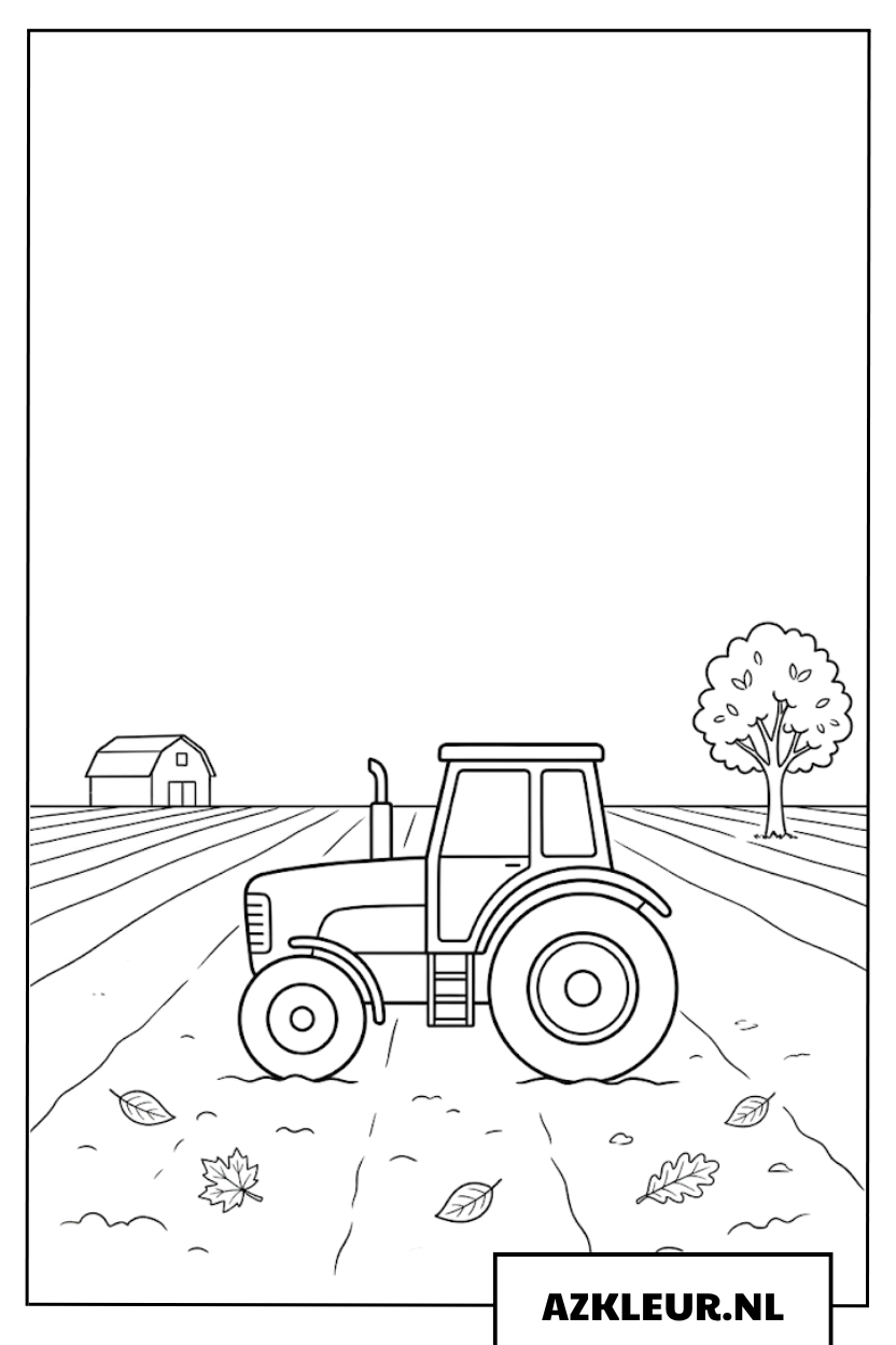 Trekker op de boerderij kleurplaat
