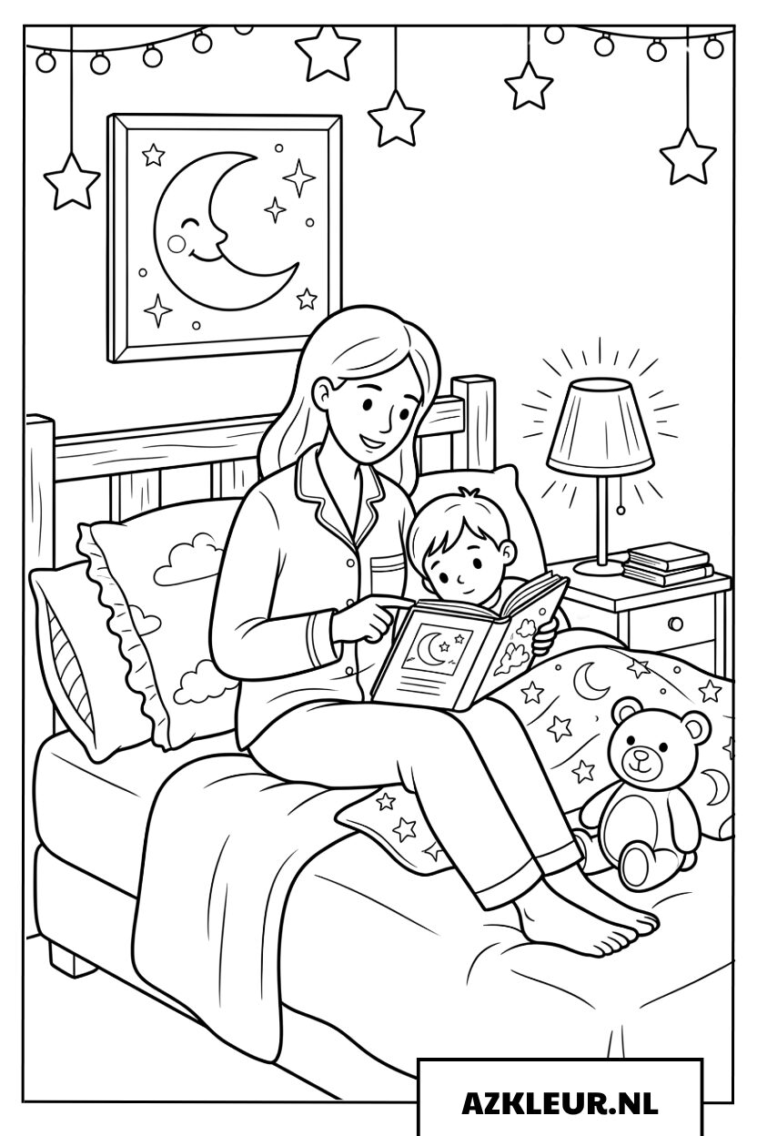 Voorlezen Kleurplaat met Moeder