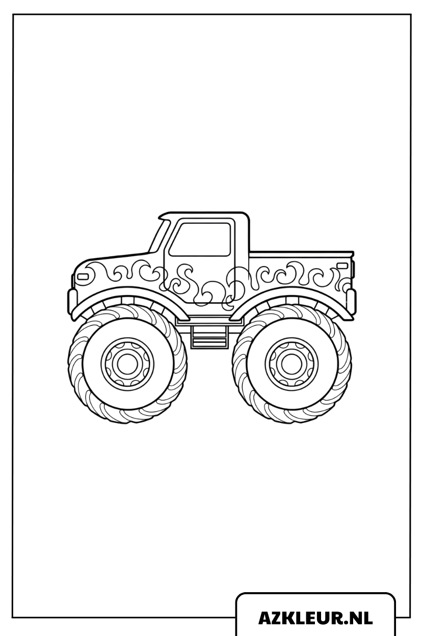 kleurplaat Krachtige Monstertruck