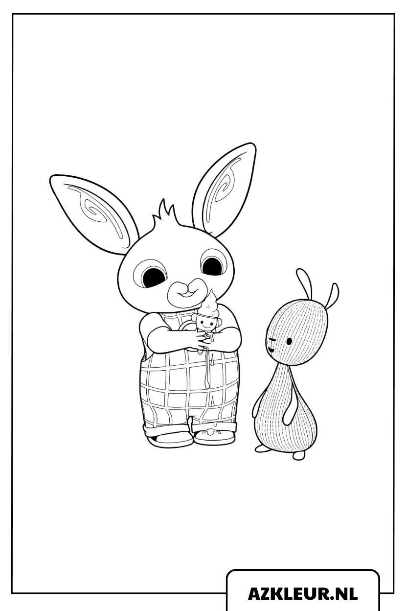kleurplaat Schattig Konijntje Met Een Vriendje