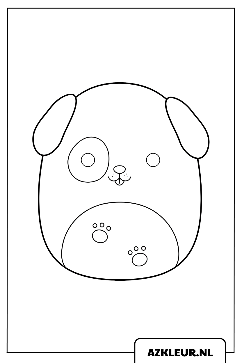kleurplaat Schattige Squishmallow Puppy