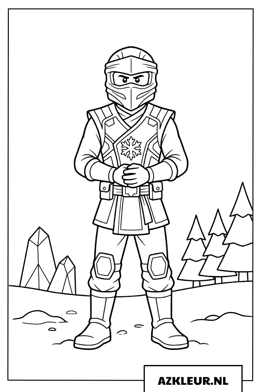 Kleurplaat Ijsstrijder in de sneeuw
