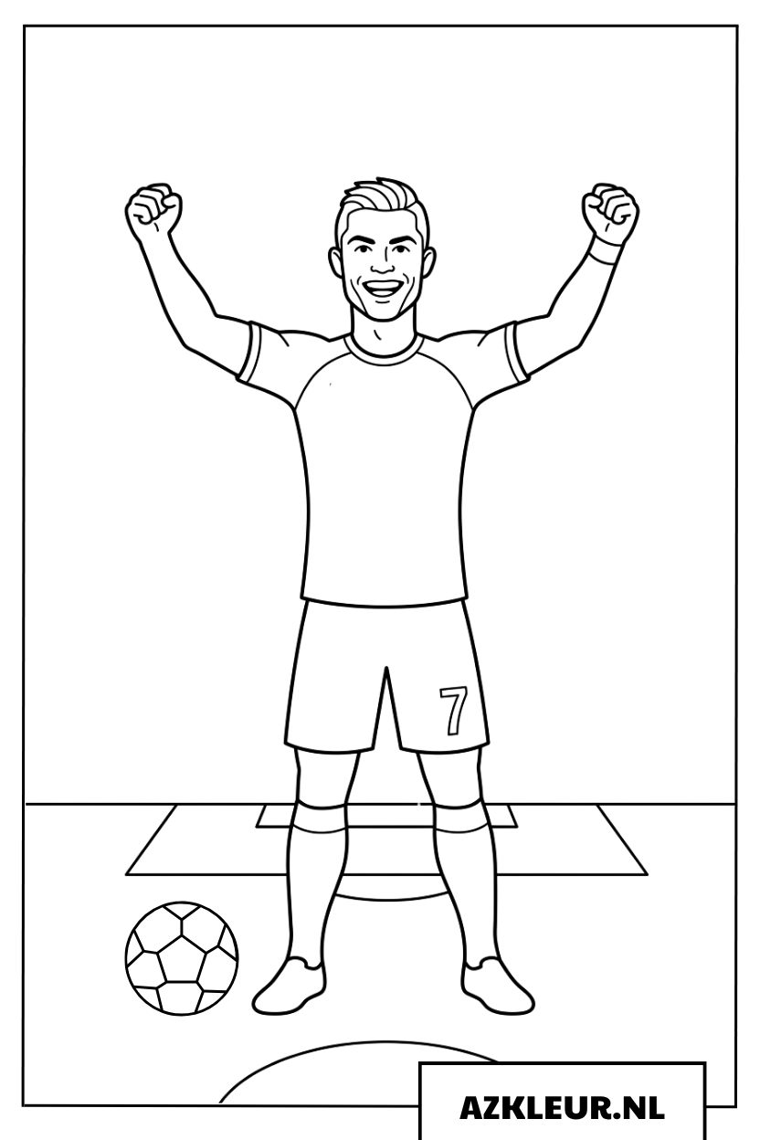Kleurplaat Ronaldo viert een doelpunt