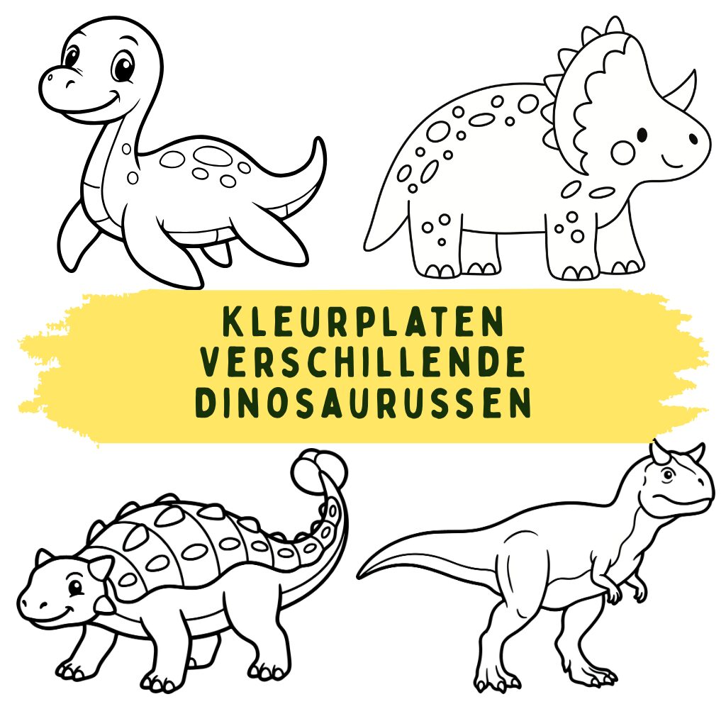 Kleurplaten Verschillende Dinosaurussen ft