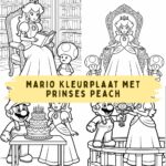 Mario Kleurplaat met Prinses Peach ft