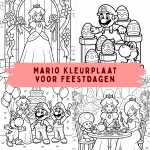 Mario Kleurplaat voor Feestdagen: Gratis Printbare Kleurplaten