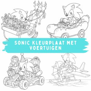 Sonic Kleurplaat met Voertuigen: Gratis Printbare Kleurplaten