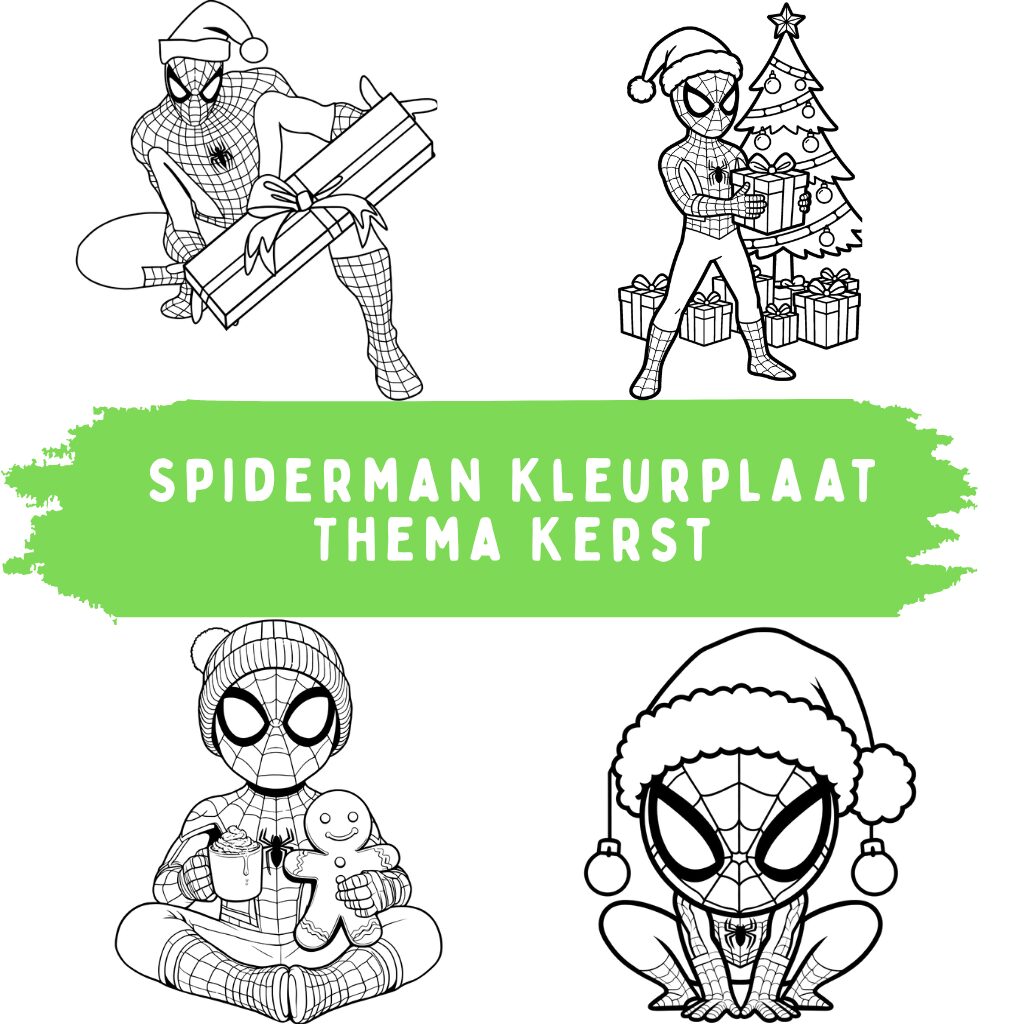 Spiderman Kleurplaat Thema Kerst ft