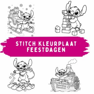 Stitch Kleurplaat Feestdagen: Gratis Printbare Disney Kleurplaten