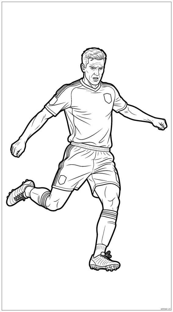 Beroemde voetballer die een vrije trap neemt