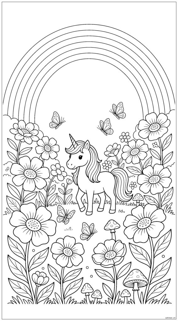 Een groot verticaal magisch tuintafereel