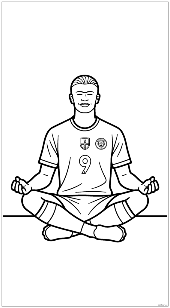 Erling Haaland doet zijn meditatievieringspose na het scoren