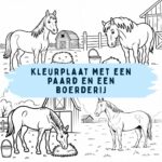 kleurplaat met een paard en een boerderij ft