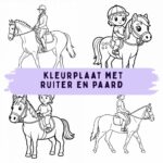 kleurplaat met ruiter en paard ft