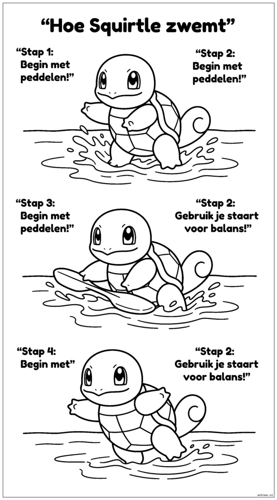Leuke Squirtle hoe te zwemmen