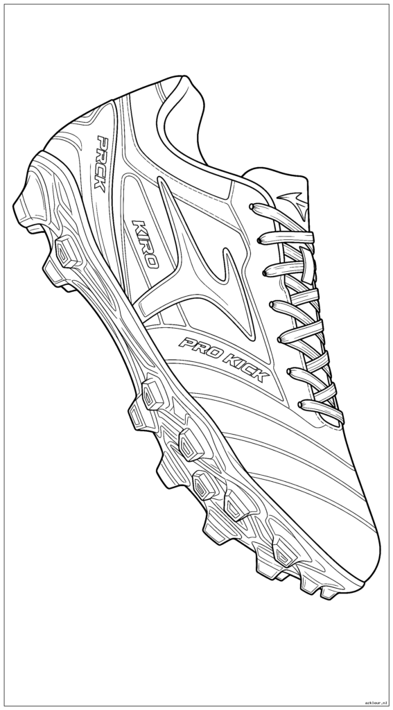 Professionele voetbalschoen met ingewikkeld noppenpatroon en vetersysteem