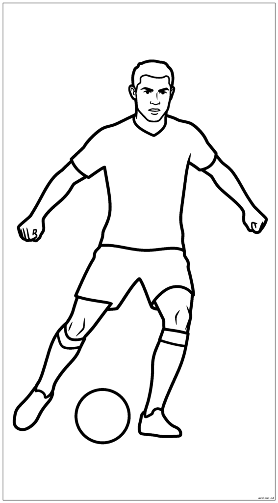 Ronaldo neemt een krachtige vrije trap-houding aan