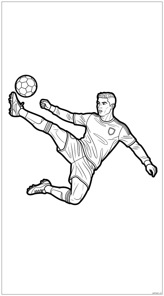 Ronaldo voert zijn beroemde omhaal uit in de lucht