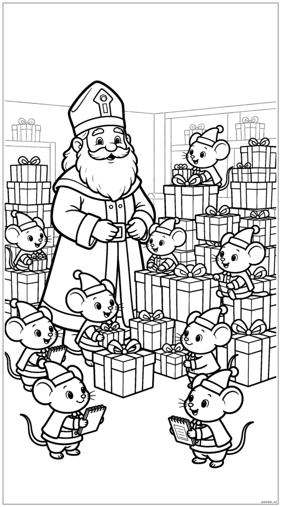 "Sinterklaas staat hartelijk in een cadeaupakhuis