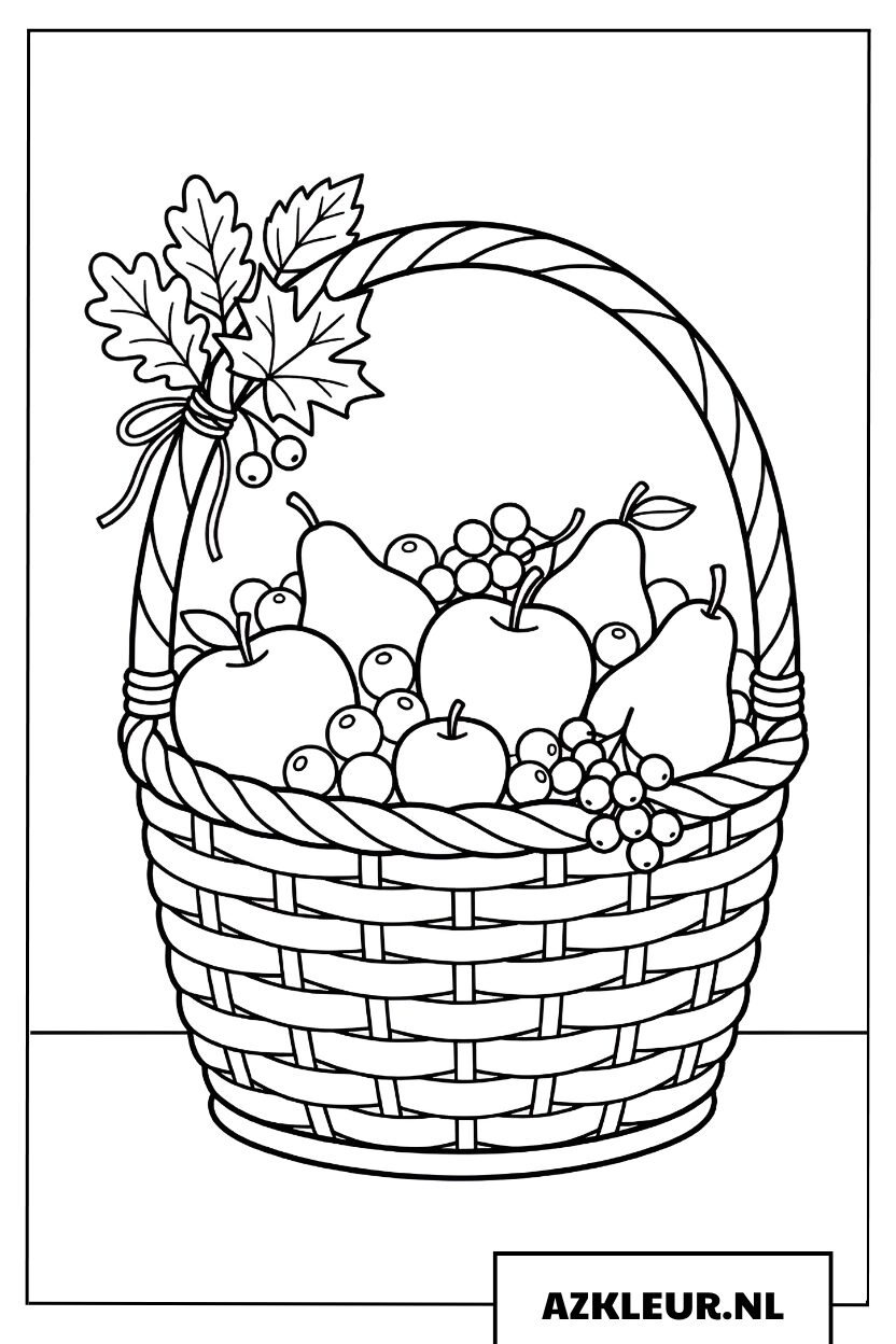 Kleurplaat Grote Mand Herfstfruit