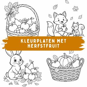Kleurplaten met herfstfruit: gratis downloaden