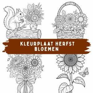 Kleurplaat herfst bloemen: gratis downloaden