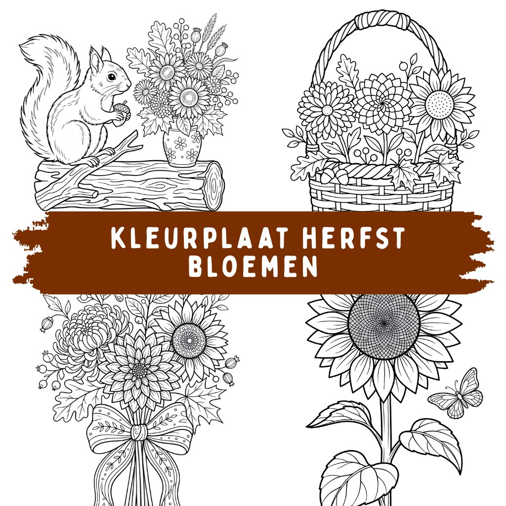 _kleurplaat herfst bloemen ft